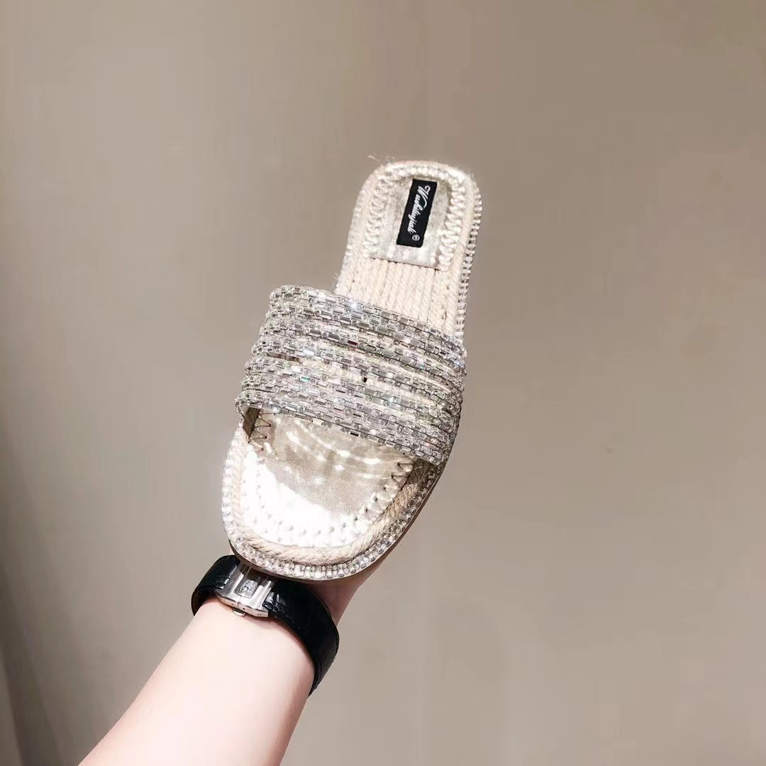 Transparent Bling Rope Sandals