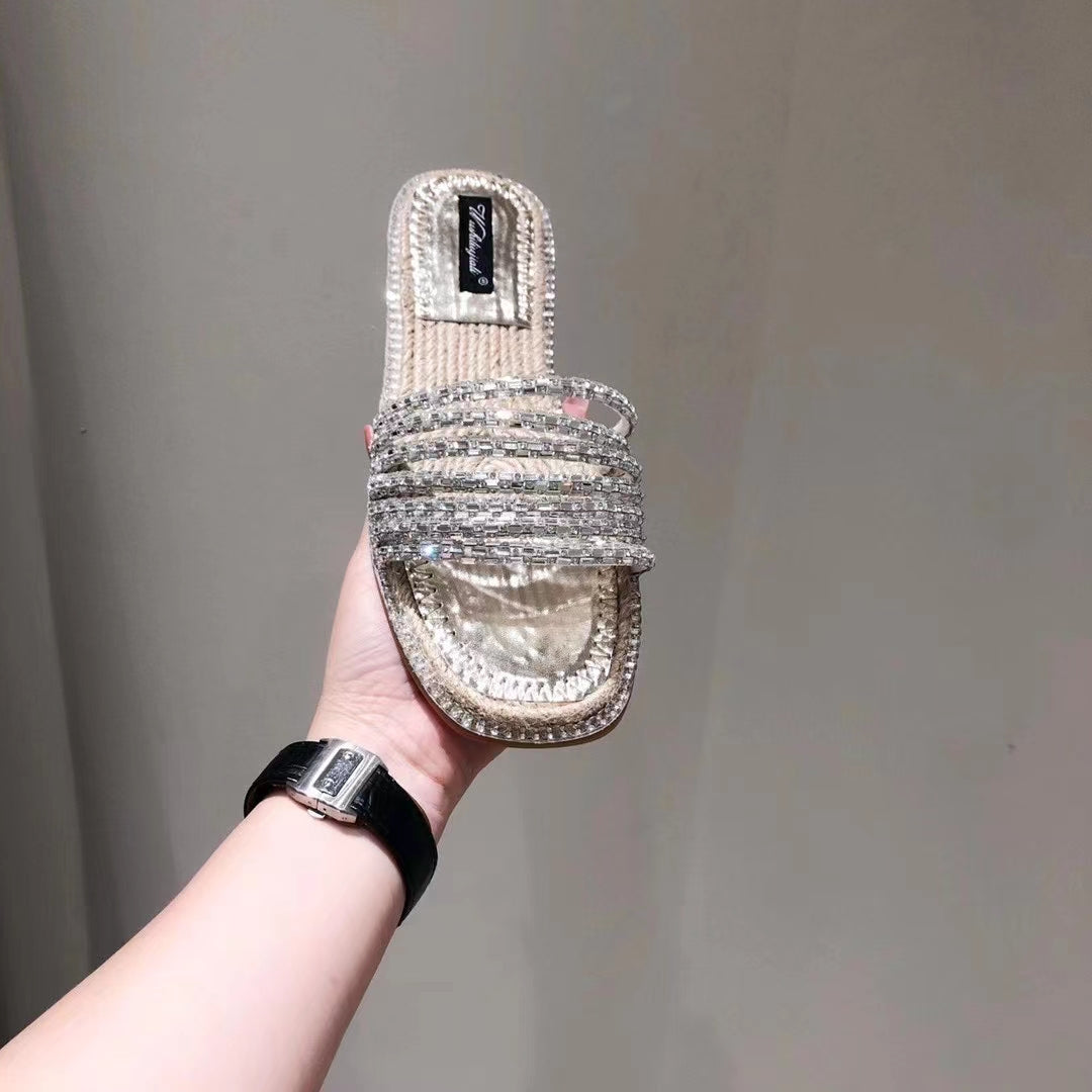 Transparent Bling Rope Sandals