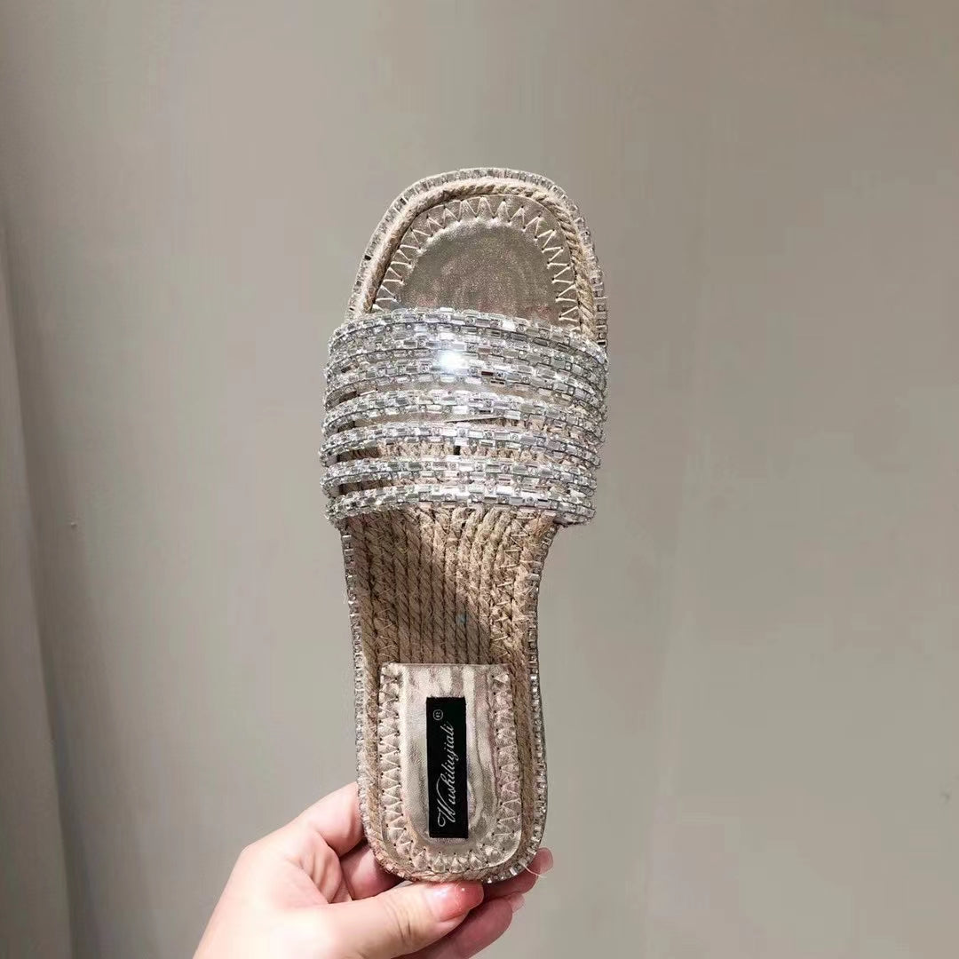 Transparent Bling Rope Sandals