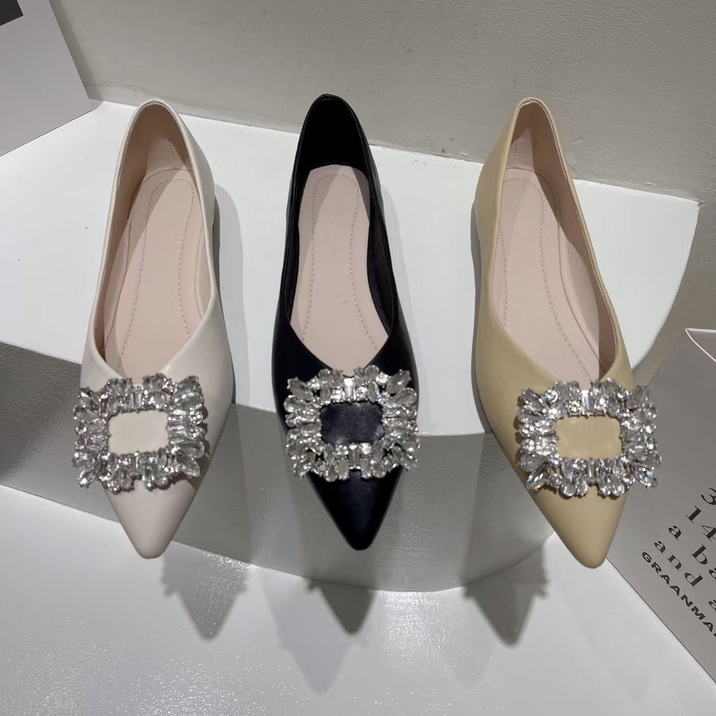 Gemma Pointed Buckle Flats