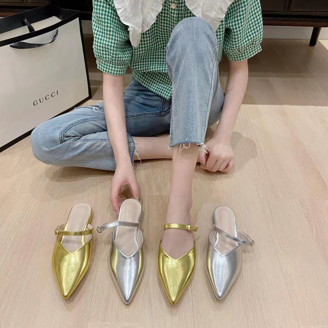 Kai Metallic Slip On Mules