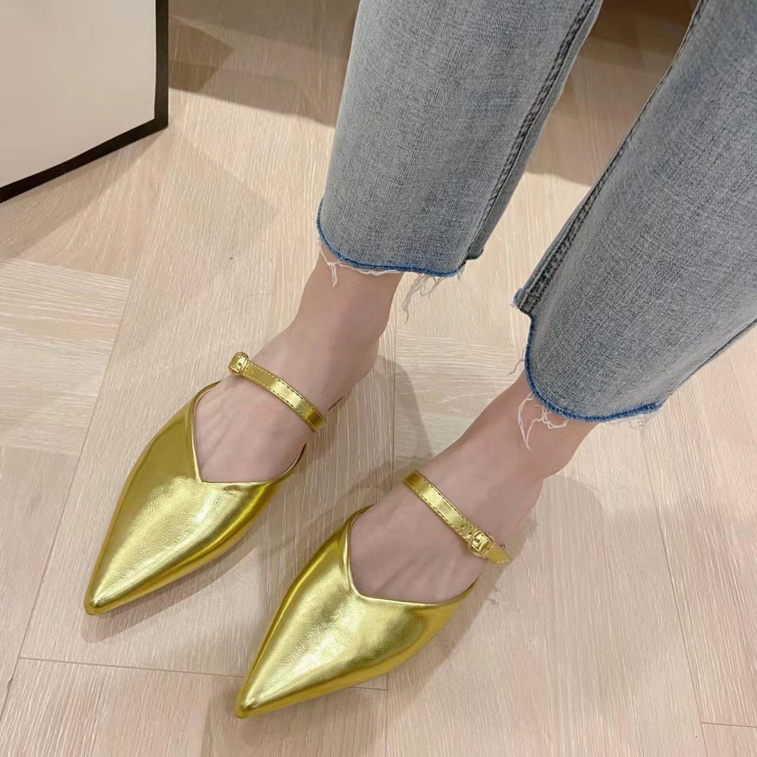 Kai Metallic Slip On Mules