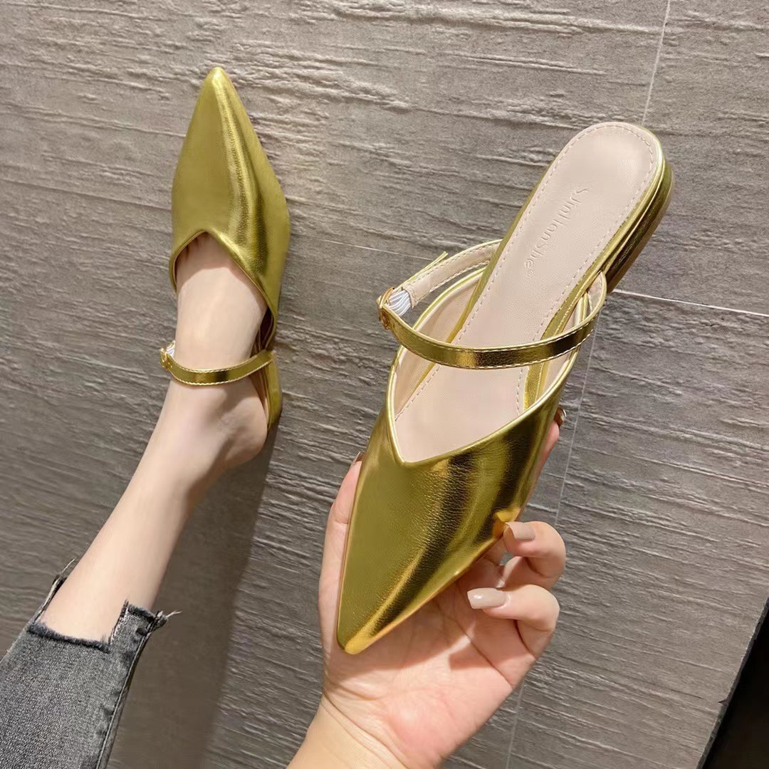 Kai Metallic Slip On Mules