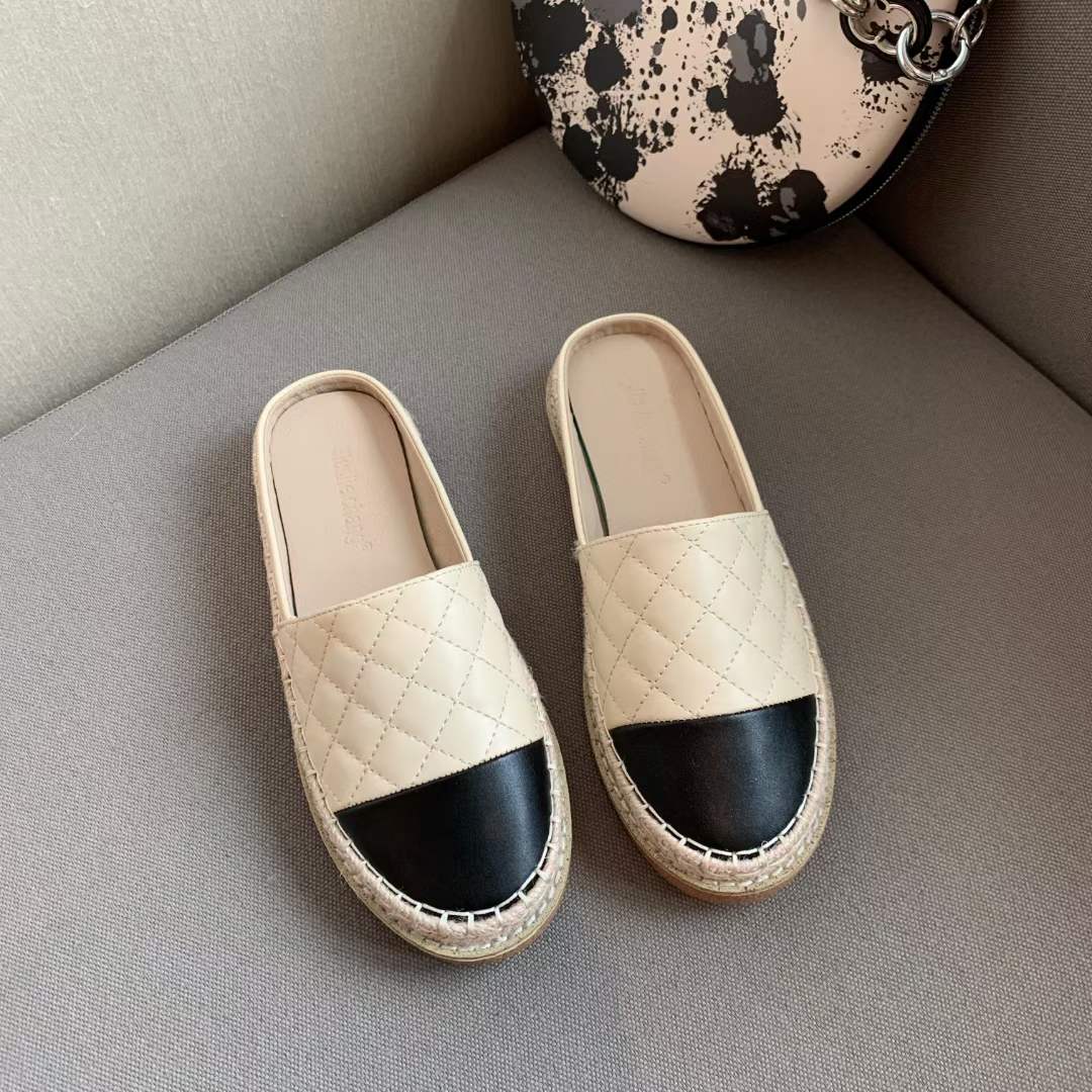 Carmelo Checkered Thread Slip On Rope Flats