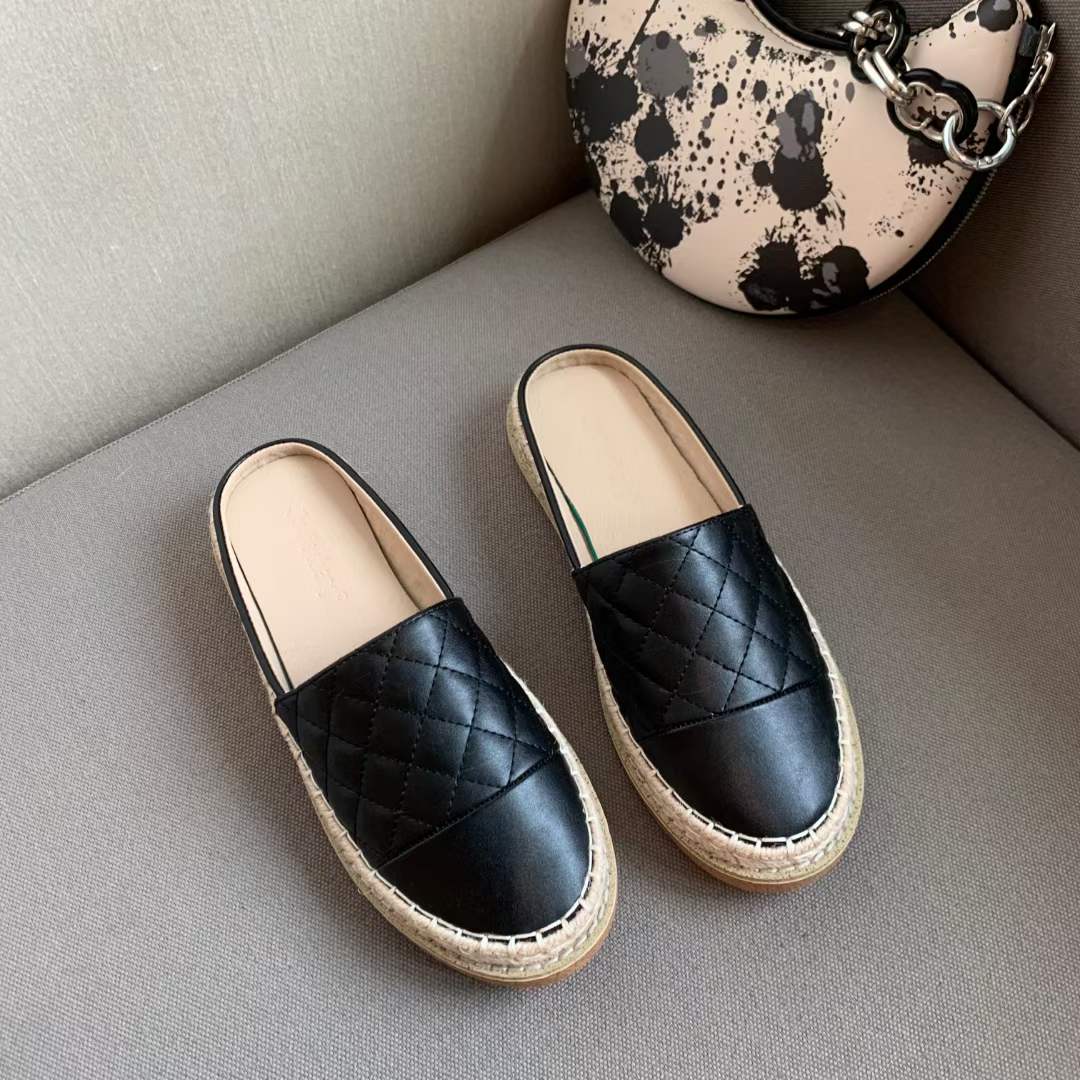 Carmelo Checkered Thread Slip On Rope Flats