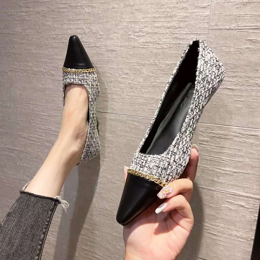 Wanda Tweed Dual Tone Pointed Flats