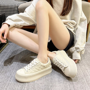 Ashton Checkered Lace Up Calf Leather Sneakers