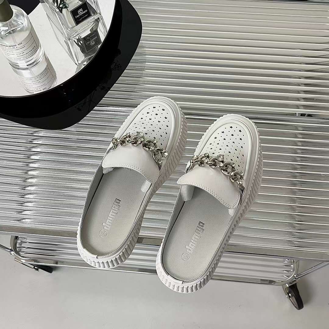 Starley Bling Buckle Slip On Calf Leather Sneakers