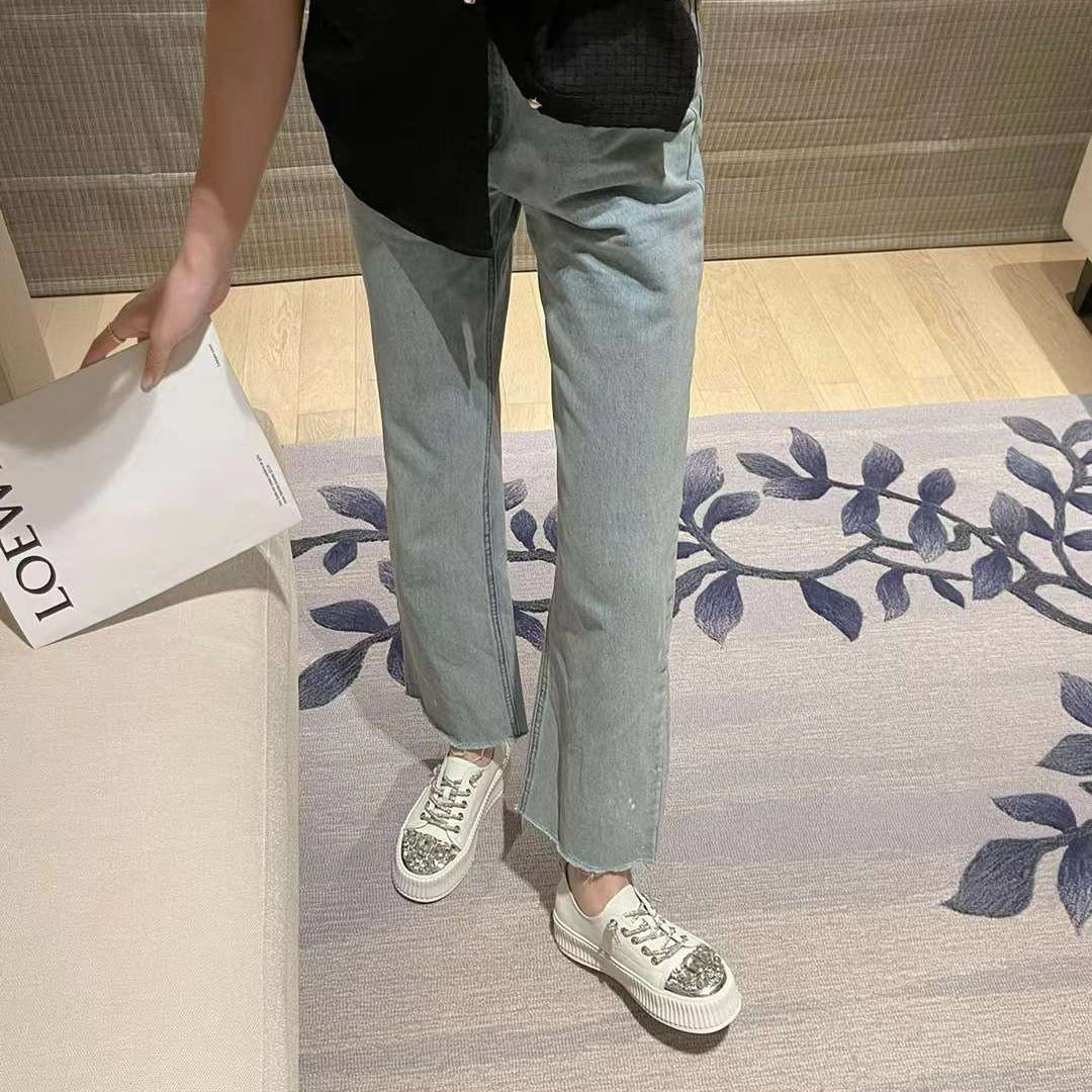 Theadora Bling Embellishments Calf Leather Sneakers