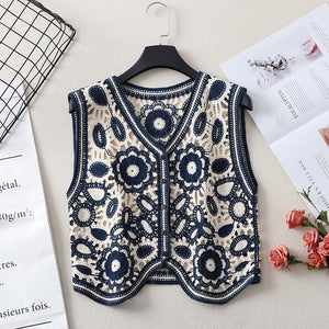 Crochet Lace Embroidery Hollow Vest