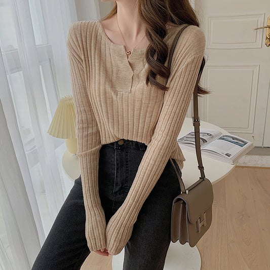 Wool Knit Long Sleeve Top