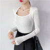 Round Neck Fake 2pcs Pullover Knit Long Sleeve Top