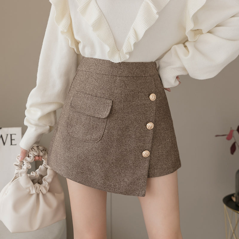 Gold Button Smart Casual Skorts