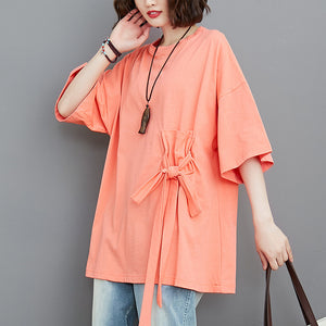 Side Ribbon Designer Oversized Tee