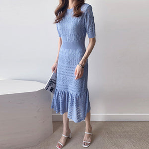 Knit Ruffle Hem Dress