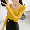 Round Neck Fake 2pcs Pullover Knit Long Sleeve Top