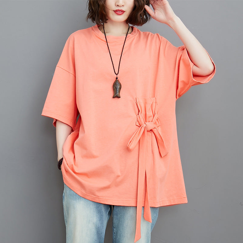 Side Ribbon Designer Oversized Tee