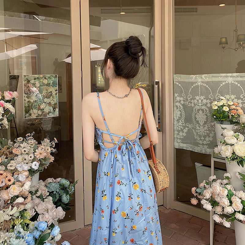 Sweetheart Spaghetti Floral Dress