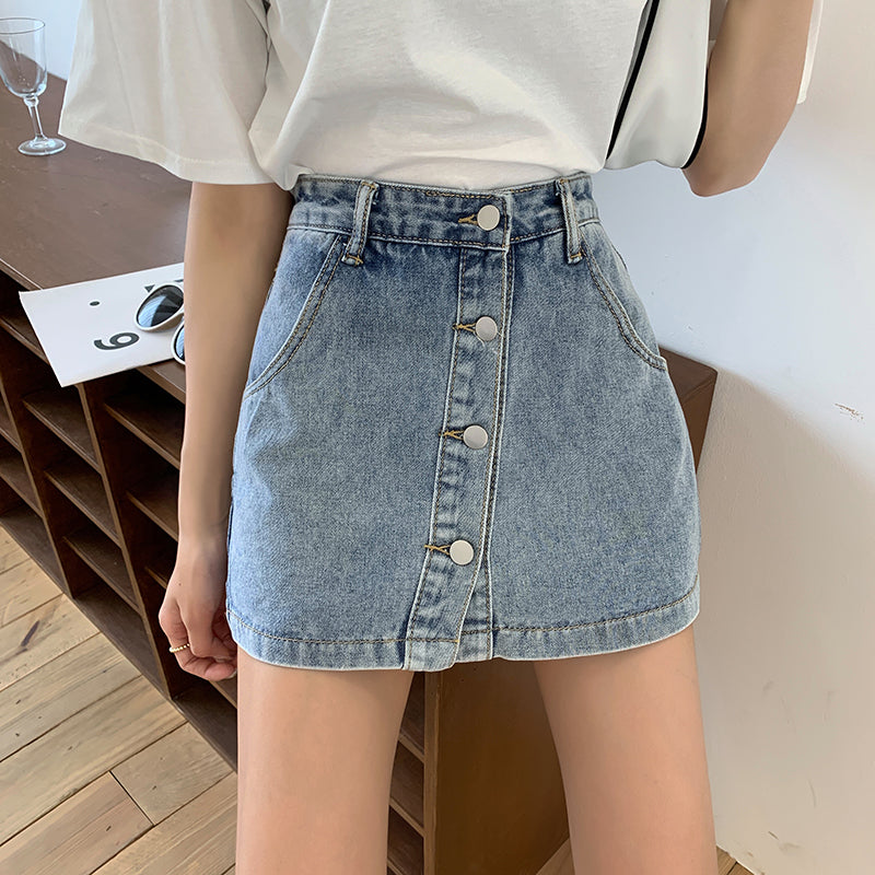 Denim Button Down Skorts