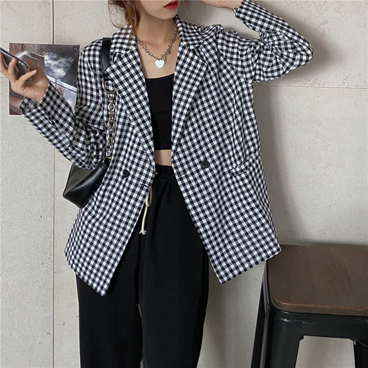 Checkered Casual Blazer