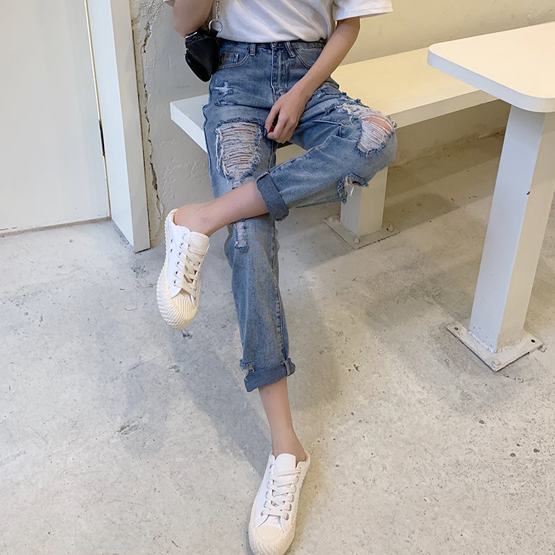 Girls high waisted sale ripped jeans