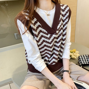 Zic Zac V-Neck Knit Pullover