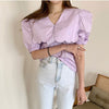 Solid Coloured Scallop Collar Top