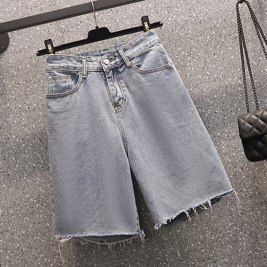 Straight Cut Denim Bermudas