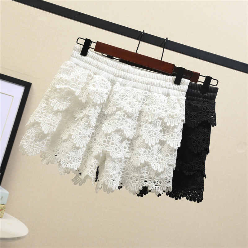 Crochet Lace Layered Shorts