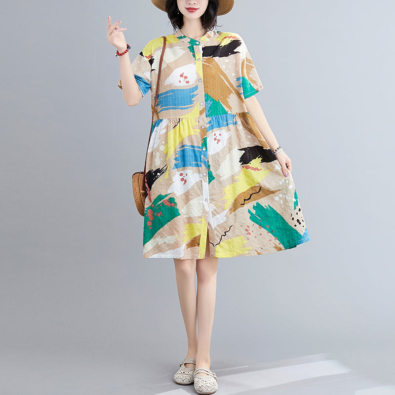 Abstract Print Dress