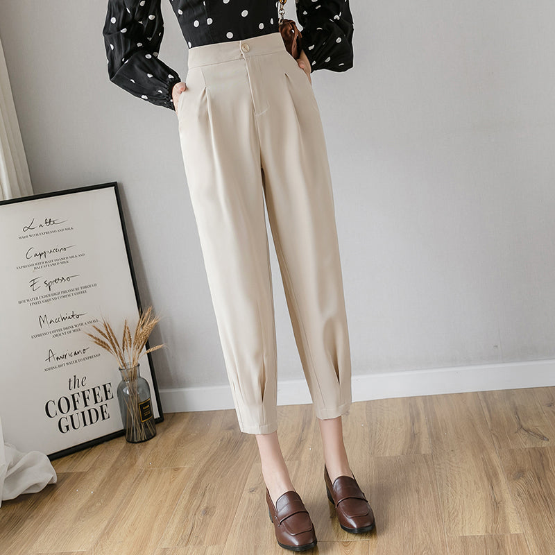 High Waist Cropped Harem Pants