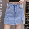 Side Slit Denim Skort