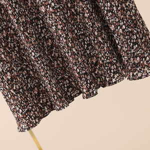 Floral Elastic Waist Skirt