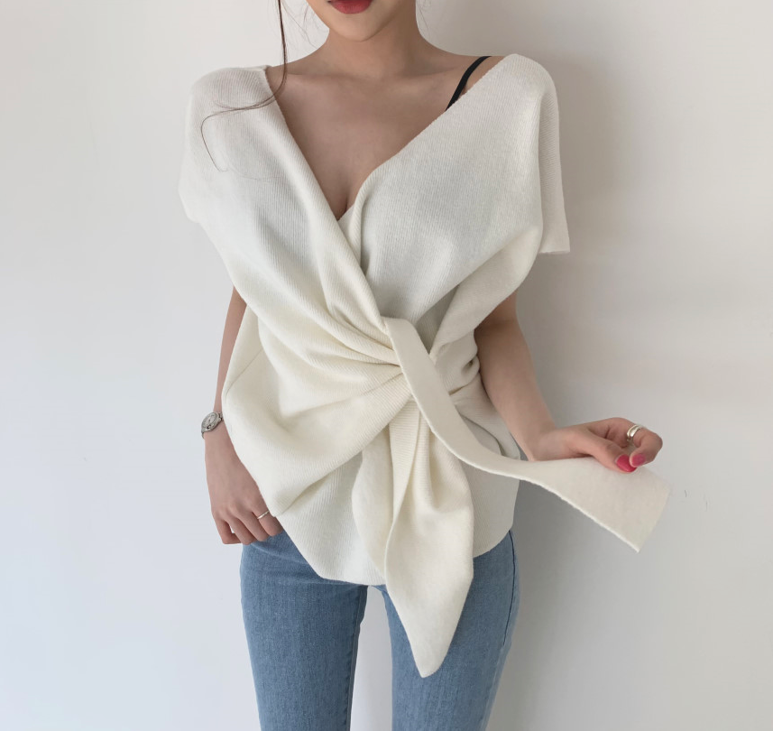 Origami Twist Knit Top