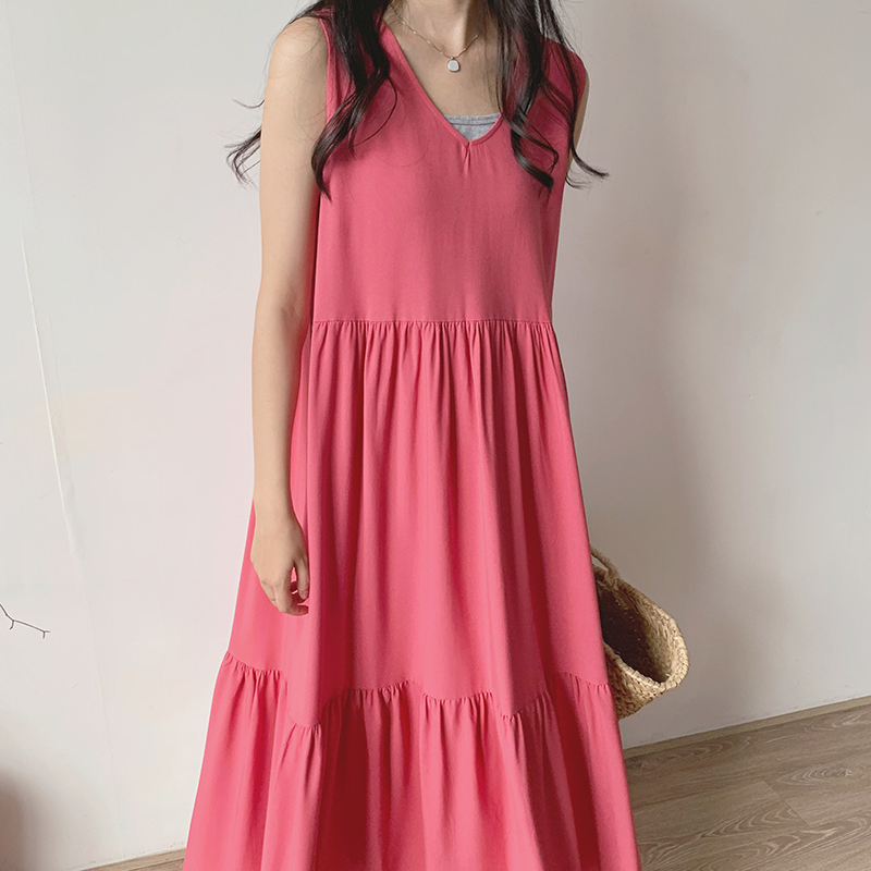 Aubree Sleeveless V-Neck Layered Dress