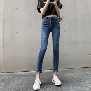 Ripped Cropped Skinny Jeans