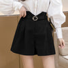 Belted Pleated High Waist Shorts