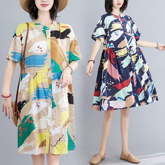 Abstract Print Dress