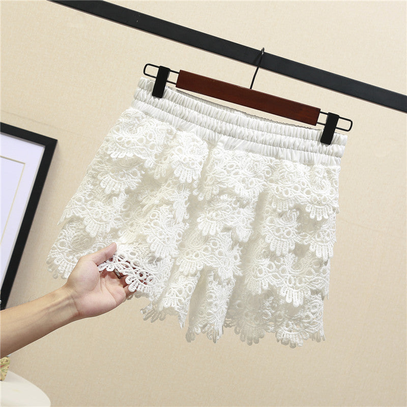 Crochet Lace Layered Shorts