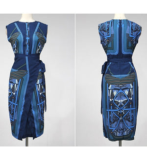 Brocade Printed Wrap Dress