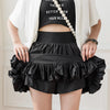 Bubble Ruffle Hem Elastic Waistband Skirt