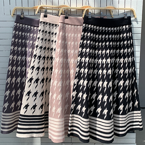 Nadia Houndstooth Knit Skirt