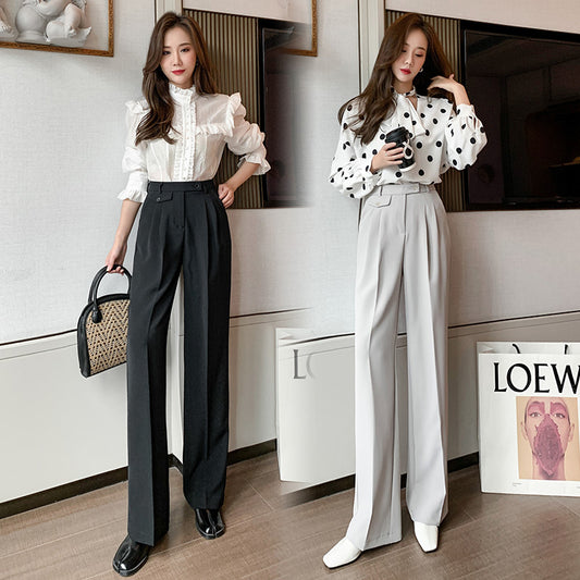 High Waist Wide Leg Drape Pants