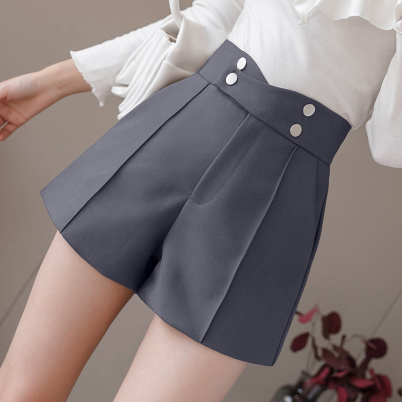 Button Up High Waist Shorts