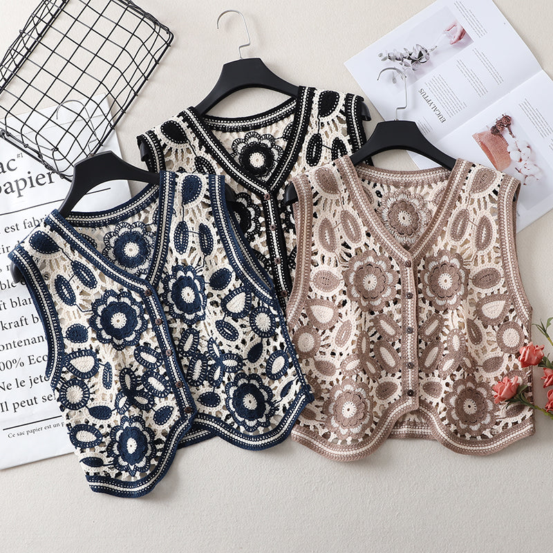 Crochet Lace Embroidery Hollow Vest