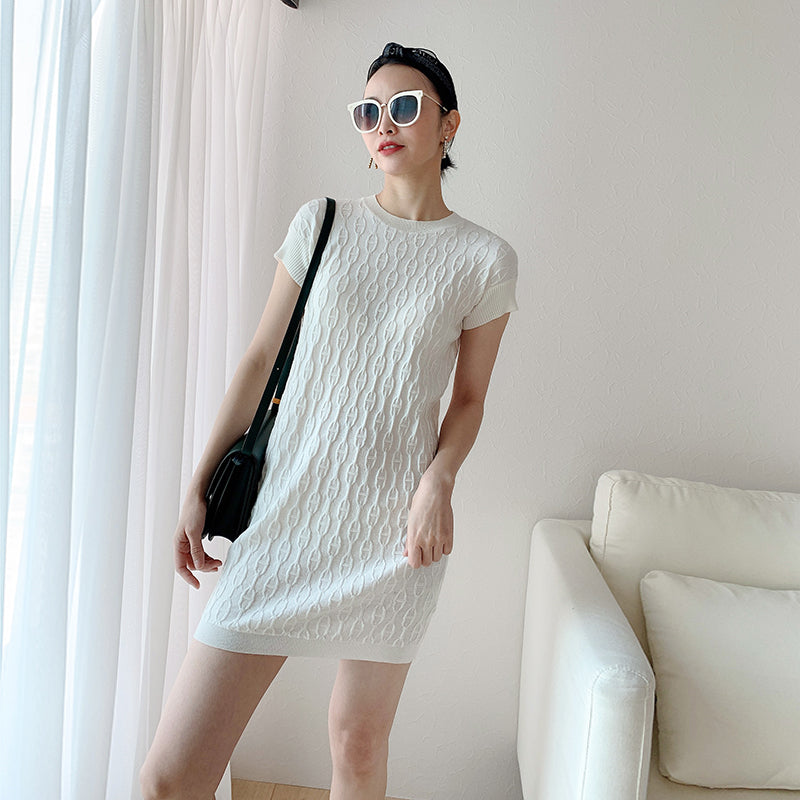 Textured Fabric Knit Dress