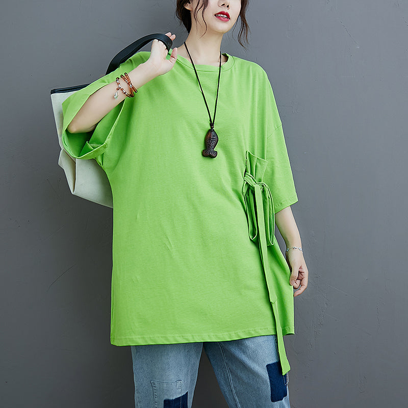 Side Ribbon Designer Oversized Tee