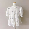 Asno Embroidered Flower Eyelet Shirt