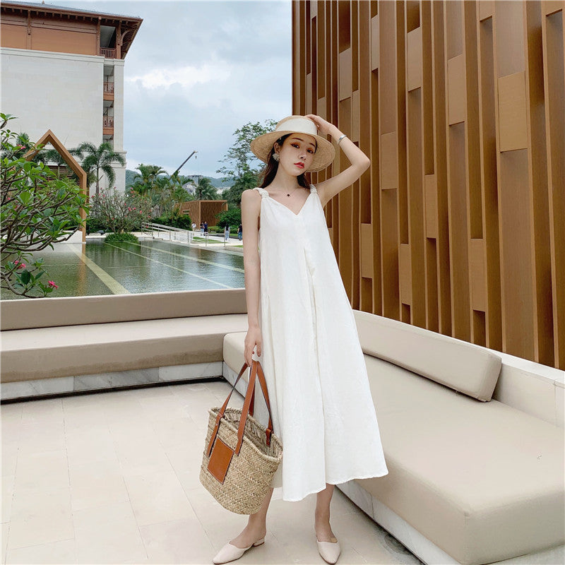 V-Neck Shoulder Knot Casual Dress