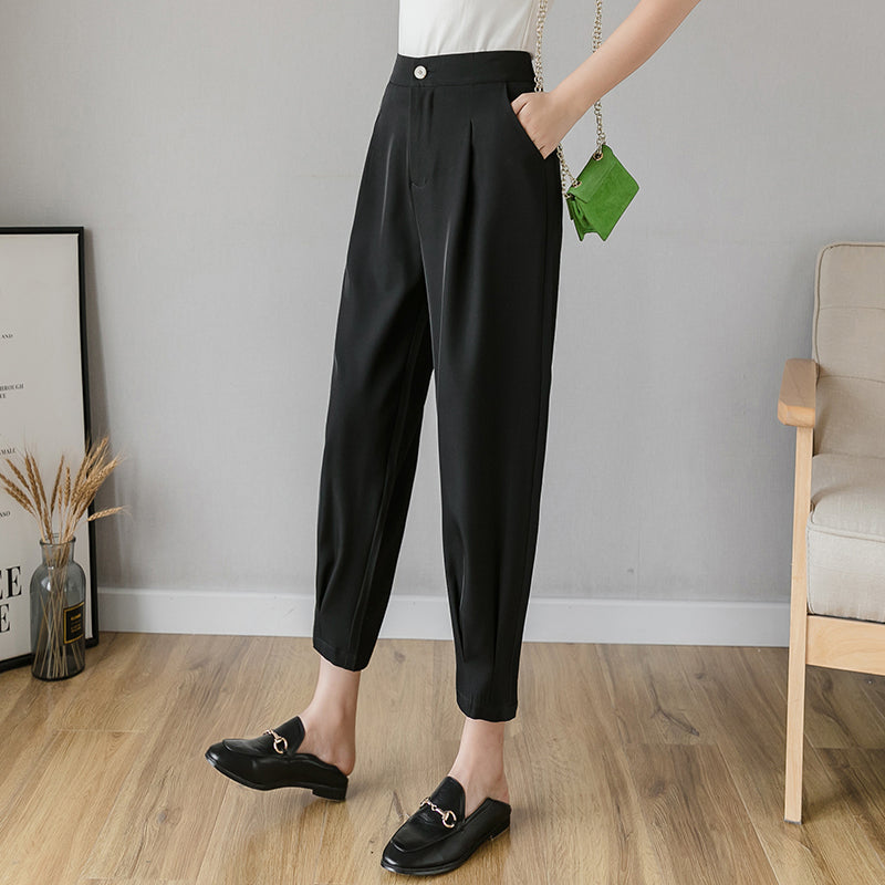 High Waist Cropped Harem Pants